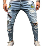 Men’s Casual Fashion Jeans – Retro Pencil Pants, Low Waist Cotton-Polyester Blend