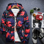 Covrlge Men’s Camouflage Jacket – Hooded Casual Luminous Zipper Coat for Spring Fashion