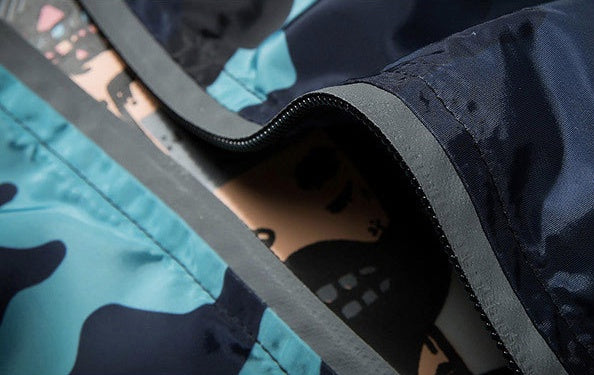 Covrlge Men’s Camouflage Jacket – Hooded Casual Luminous Zipper Coat for Spring Fashion