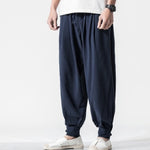 Men’s Chinese Style Cotton and Linen Harem Pants – Loose Casual Bloomers, High-Waist Comfortable Trousers