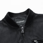 Men’s Suede Stand Collar Jacket – Casual Double Zipper Pocket Coat for Autumn & Daily Wear