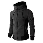Men's Zip UP Hooded Jacket | Fake Two Piece Sports Cardigan | Casual Slim Fleece Sweatshirt Jacket