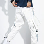 Men’s Harem Beam Pants – Casual Loose-Fit Trousers with Pocket Design, Comfortable Micro-Elastic Canvas Pants