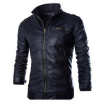 Men’s Motorcycle Leather Jacket – Stylish PU Leather Biker Coat with Polyester Lining