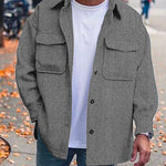 Men’s Polo Collar Coat – Stylish Long Sleeve Work Top for Business & Casual Wear