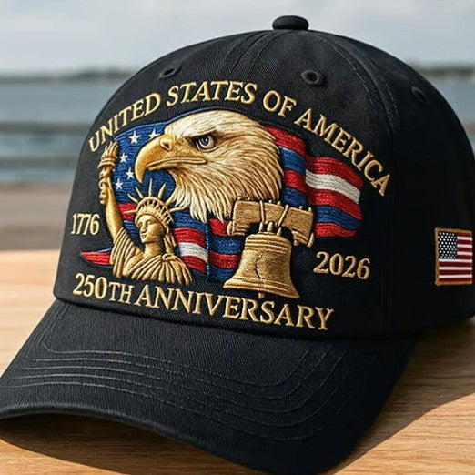 Embroidered American Eagle Head 250 Weeks Old Baseball Cap – Cotton Adjustable Dome Hat for Men & Women