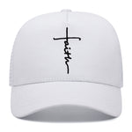 Cross English Embroidery Baseball Cap – Adjustable Cotton Hat for Men & Women | Breathable Sunshade Cap