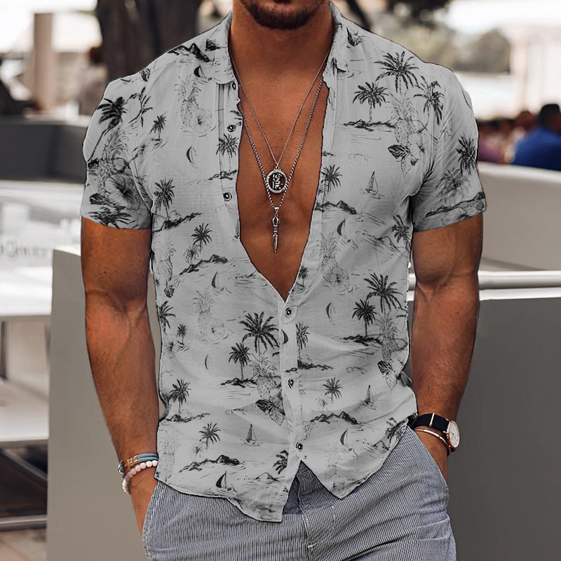 3D Personalized Printing T-Shirt for Men – Summer Loose Lapel Shirt Casual Streetwear Clothing