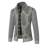 Fashion Men's Zipper Cardigan Sweater – Stand Collar Cotton Blend Thick Outerwear for Men