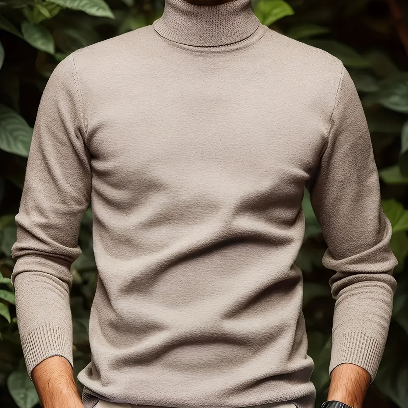 Men’s Solid Color Soft Viscose Turtleneck Sweater – Comfortable and Stylish Winter Knitwear