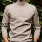 Men’s Solid Color Soft Viscose Turtleneck Sweater – Comfortable and Stylish Winter Knitwear