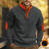 Stand Collar Half Zip Pullover Long Sleeve Coat – Casual Loose Fit Men’s Outerwear