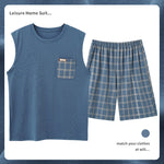 Men’s Cotton Sleeveless Pajamas – Sweat-Absorbent, Breathable Pullover | Casual Summer Homewear