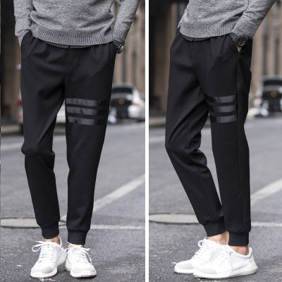 Men’s Casual Slim Sweatpants – Comfortable Polyester Lounge Pants for Everyday Wear and Leisure