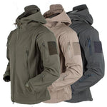 Soft Shell Jacket Men Windproof Hooded | Tactical Outdoor Performance Coat | Water-Resistant Multi-Pocket Design