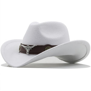 Fashion Woolen Western Denim Top Hat – Sun Protection Hat | Polyester, Stylish Outdoor Cap, Casual Streetwear, Adjustable M Size