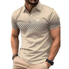 Men’s Summer Fashion Sports Short Sleeve – Stylish Striped Shirt with Zipper Design, Loose Fit Casual Top