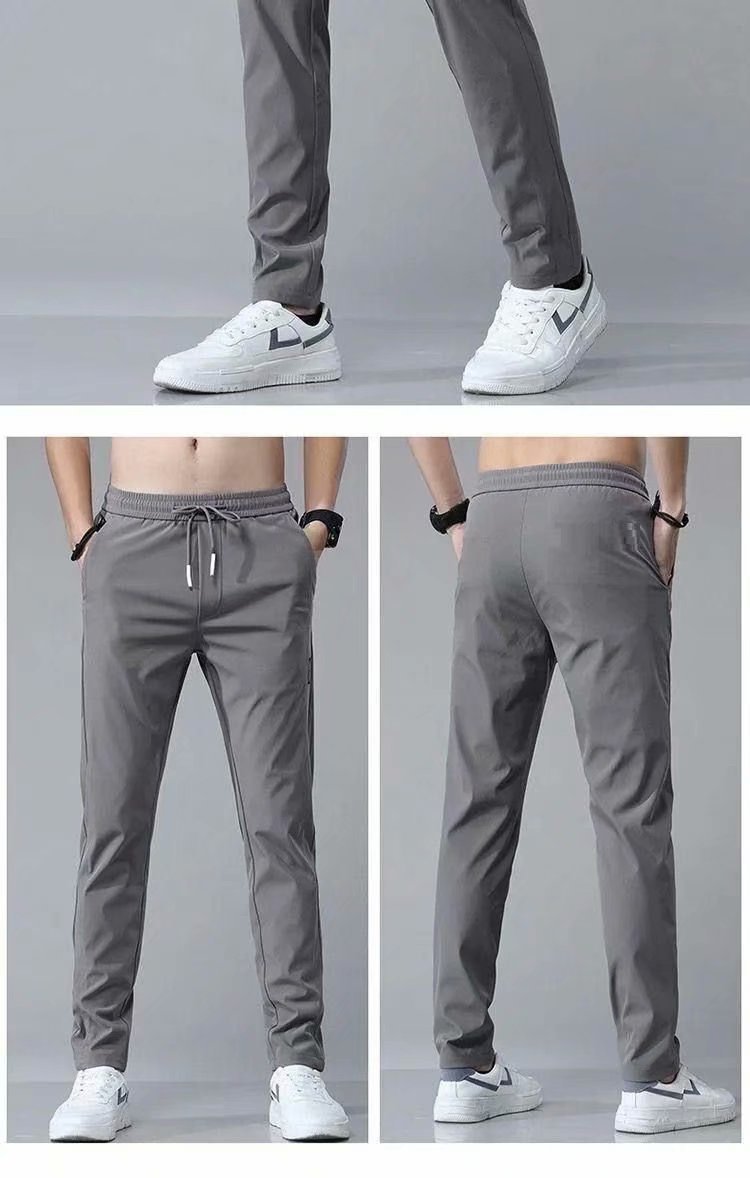 Men's Drawstring Trousers – Thin Casual Pants Korean Style Loose Straight Sweatpants for Summer