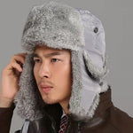 Men & Women Rabbit Fur Ski Hat – Warm Waterproof Winter Hat for Couples | Soft, Ear-Protecting, One Size Fits All
