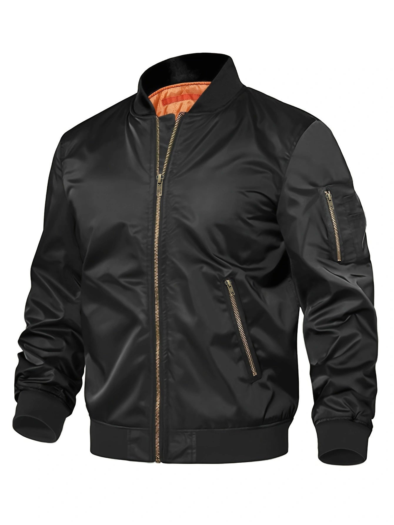 Men’s Baseball Jacket – Spring Autumn Pilot Coat with Zipper Outerwear