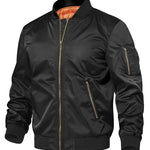 Men’s Baseball Jacket – Spring Autumn Pilot Coat with Zipper Outerwear