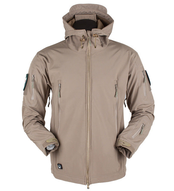 Soft Shell Jacket Men Windproof Hooded | Tactical Outdoor Performance Coat | Water-Resistant Multi-Pocket Design