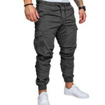 Men’s Casual Pencil Pants – Loose Cotton Blend Trousers with Belt, Comfortable Mid-Waist Youth Pants