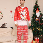 Cartoon Deer Snowflake Family Dress – Cute Random Print Pajamas | European & American Style Parent-Child Outfit