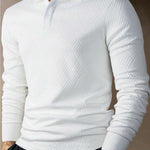 Men’s Solid Color Fashion Lapel Long Sleeve Polo Shirt – Loose Fit Daily Wear Top in Multiple Colors