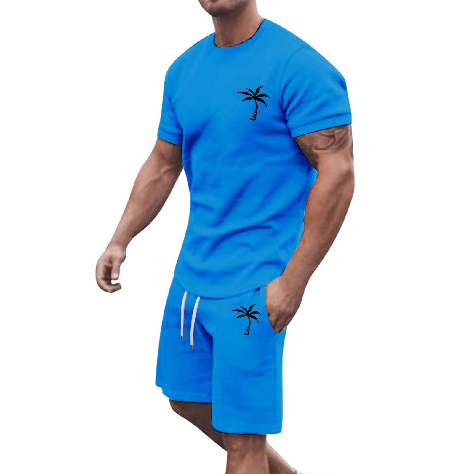 Men’s Short-Sleeve Sports & Leisure Set – Lightweight Summer T-Shirt and Shorts | Comfortable Casual Outfit
