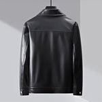 New Men’s Lapel Business Casual Jacket – Loose-Fit Artificial Leather Coat for Work and Daily Wear