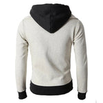 Men's Zip UP Hooded Jacket | Fake Two Piece Sports Cardigan | Casual Slim Fleece Sweatshirt Jacket
