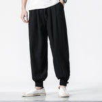 Men’s Chinese Style Cotton and Linen Harem Pants – Loose Casual Bloomers, High-Waist Comfortable Trousers