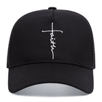 Cross English Embroidery Baseball Cap – Adjustable Cotton Hat for Men & Women | Breathable Sunshade Cap
