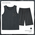 Men’s Cotton Sleeveless Pajamas – Sweat-Absorbent, Breathable Pullover | Casual Summer Homewear