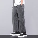 Men’s Summer Loose Wide Leg Jeans – Fashion Drawstring Elastic Straight Denim Trousers