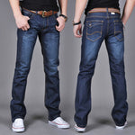 Men’s Denim Straight-Leg Pants – Trendy Long Cotton Jeans for Casual and Everyday Wear