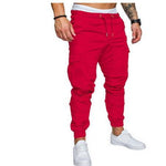 Men’s Casual Pencil Pants – Loose Cotton Blend Trousers with Belt, Comfortable Mid-Waist Youth Pants