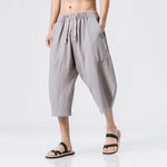 Men’s Chinese Style Cotton Harem Pants – Loose-Fit Casual Baggy Trousers, Drawstring Waist, Summer Streetwear, Sizes M-5XL