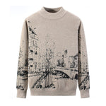 Men’s Autumn & Winter Round Neck Pullover – Thick Long Sleeve Slim Fit Korean Style Sweater