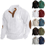 Corduroy Stand Collar Sweater for Men – Long Sleeve Loose Fit Cotton Pullover Casual Winter Top