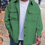 Men’s Polo Collar Coat – Stylish Long Sleeve Work Top for Business & Casual Wear