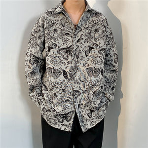 Loose Japanese-Style Retro Ethnic Long Sleeve Shirt – Autumn & Winter Cardigan for Youth Couples