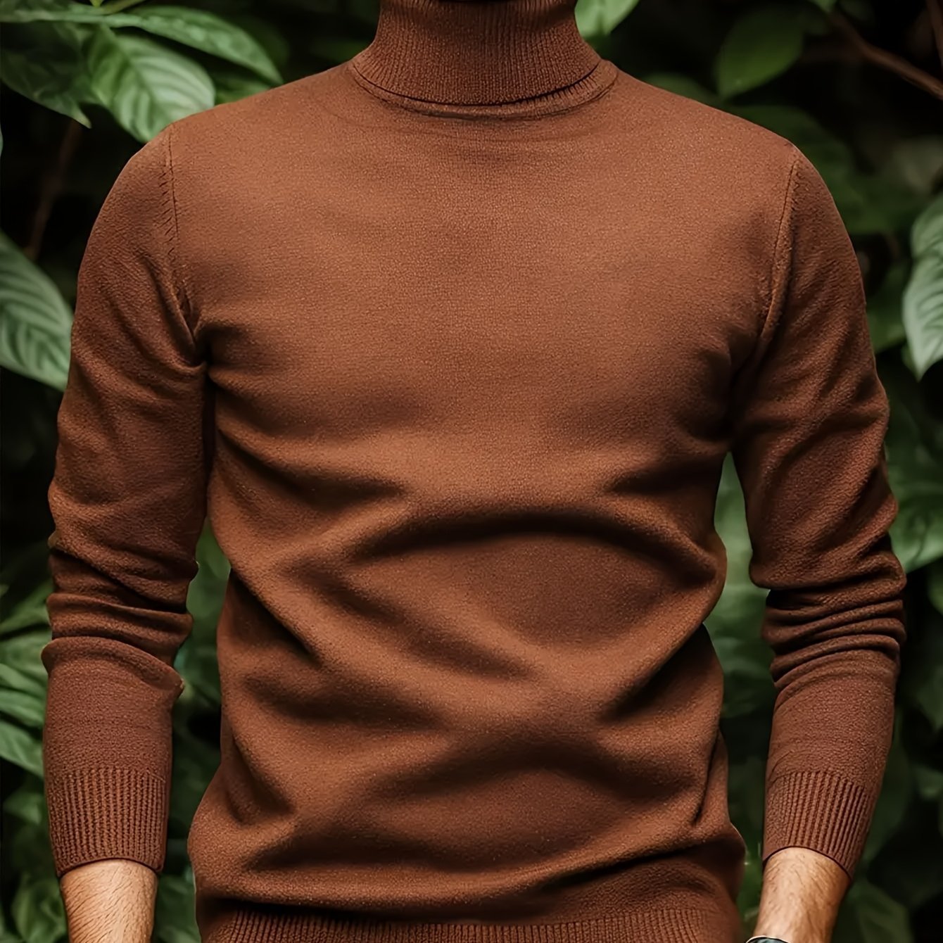 Men’s Solid Color Soft Viscose Turtleneck Sweater – Comfortable and Stylish Winter Knitwear