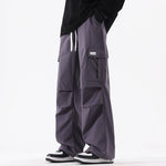 Couple American Retro High Street Pleated Straight Cargo Pants – Trendy Teen Fashion Trousers