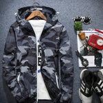 Covrlge Men’s Camouflage Jacket – Hooded Casual Luminous Zipper Coat for Spring Fashion