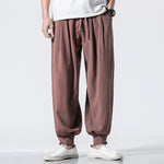 Men’s Chinese Style Cotton and Linen Harem Pants – Loose Casual Bloomers, High-Waist Comfortable Trousers