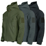 Soft Shell Jacket Men Windproof Hooded | Tactical Outdoor Performance Coat | Water-Resistant Multi-Pocket Design