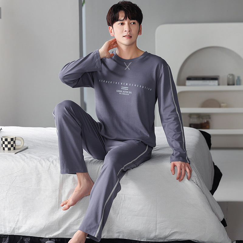 Men’s Cotton Long Sleeve Pajamas – Comfortable Pullover Homewear | Leisure, Sleep & Outdoor Wear