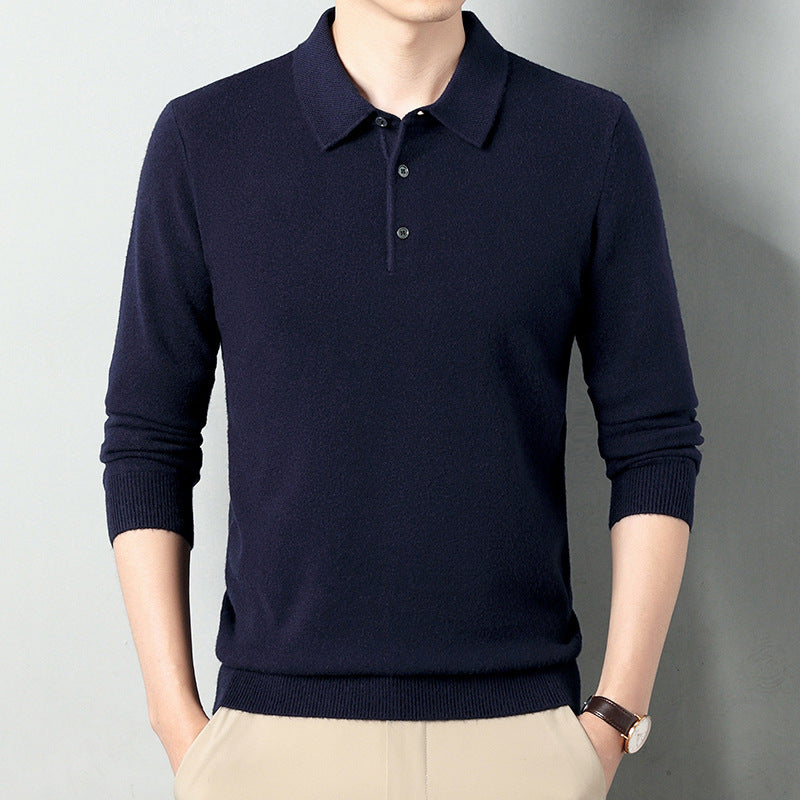 Men’s Winter Wool Lapel Long Sleeve Shirt – Thick Warm Casual Top for Cold Weather